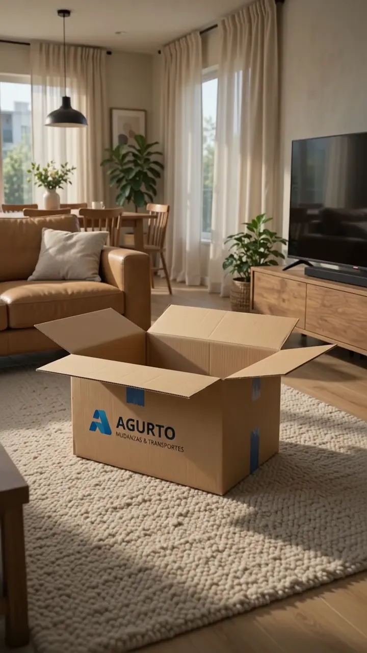 Camión de Mudanzas Agurto en movimiento